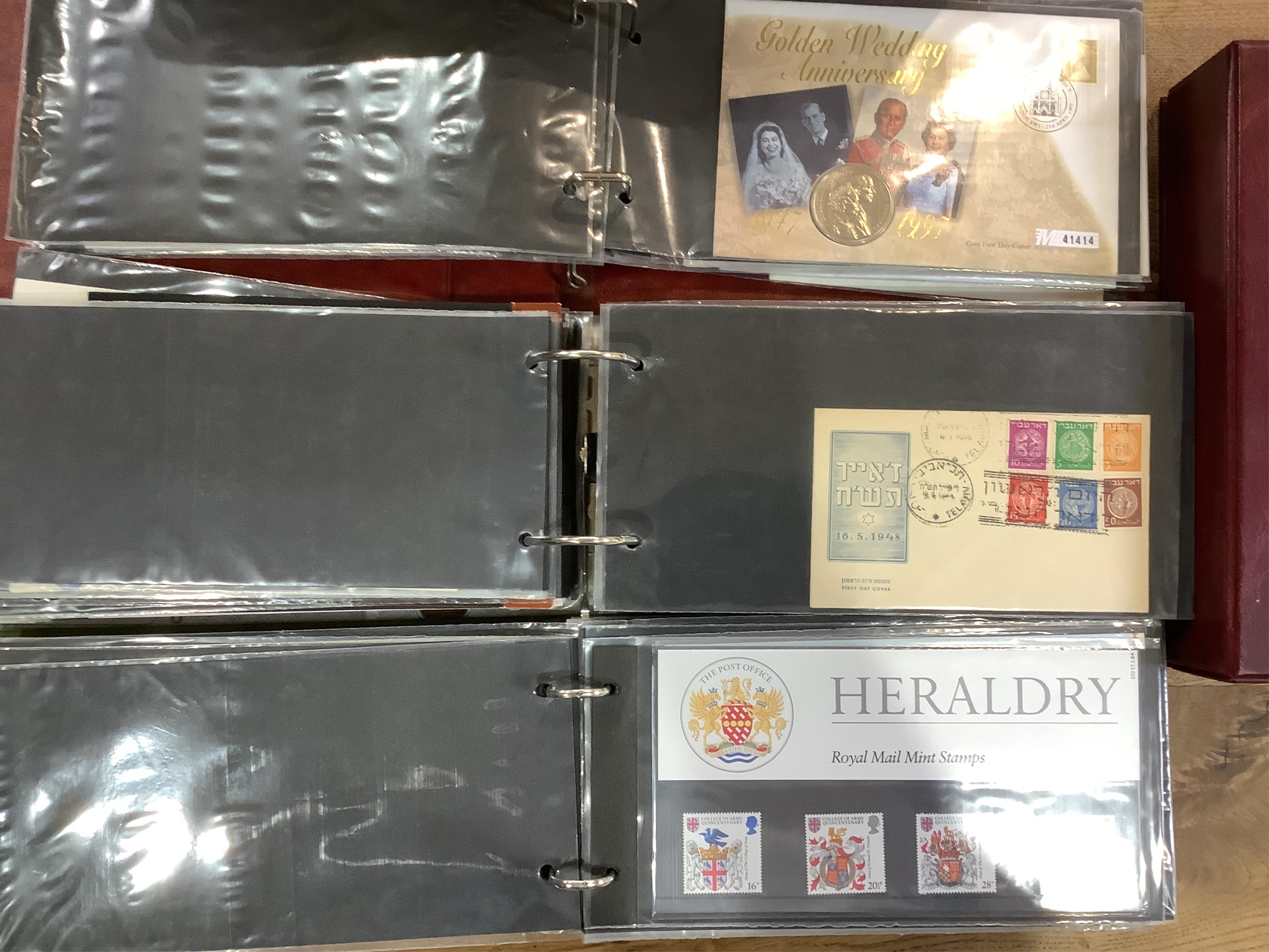 A collection of First Day Covers some relating to coins and medals including Royal Mint proof coin F.D.C's. Condition - fair to good